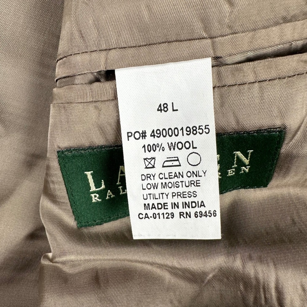 Lauren Ralph Lauren Mens Sport Coat 48L Gray Prince of Wales Wool Check - Picture 6 of 12